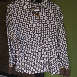 Foxcroft Wrinkle-Free Fitted Long Sleeve Button-Up Shirt – Women’s Size 16
